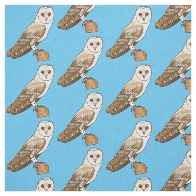 Tissu Illustration de dessin animé de la chouette grange (Échantillon)