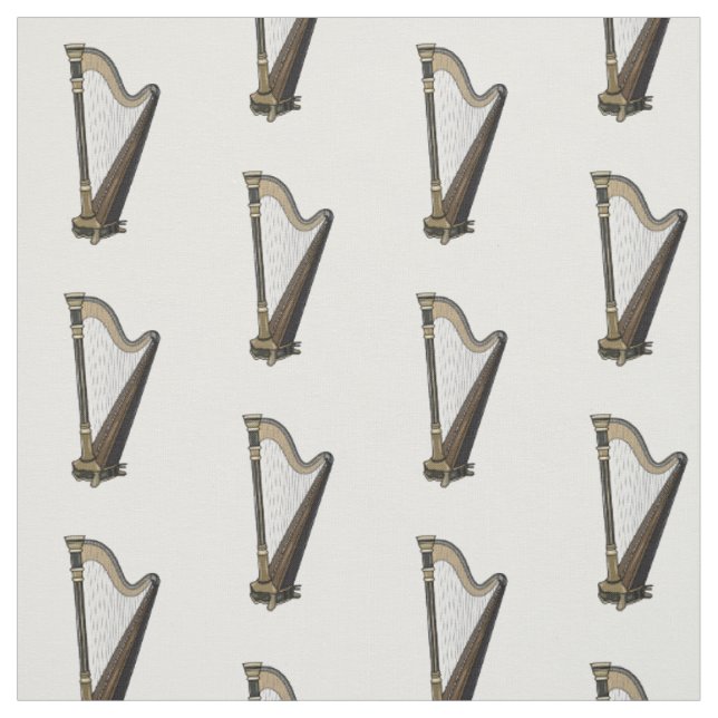 Tissu Illustration de dessin animé sur la harpe (Échantillon)
