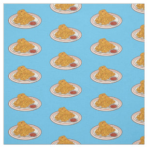 Tissu Illustration de dessin animé sur le poulet frit