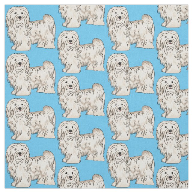 Tissu Illustration de dessin de chien de Havan (Échantillon)