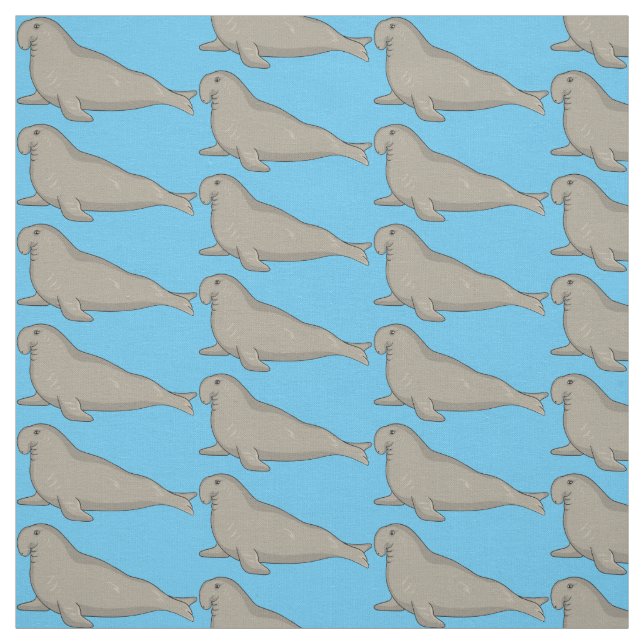 Tissu Illustration de dessin de phoque éléphant (Échantillon)