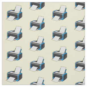 Tissu Illustration de dessin d'imprimante