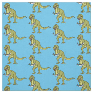 Tissu Illustration de dinosaure T rex drôle