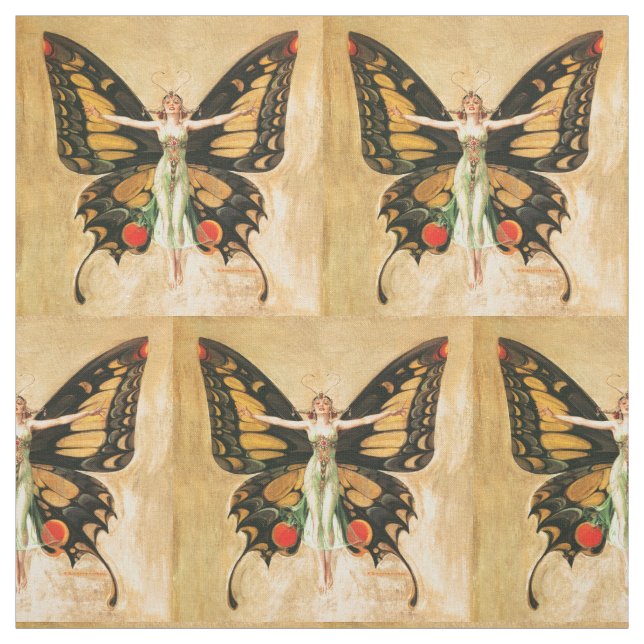 Tissu Illustration de femme volant papillon Flapper (Échantillon)
