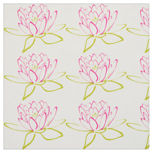 Tissu Illustration de fleur/nénuphar de Lotus
