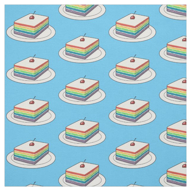 Tissu Illustration de gâteau arc-en-ciel (Échantillon)