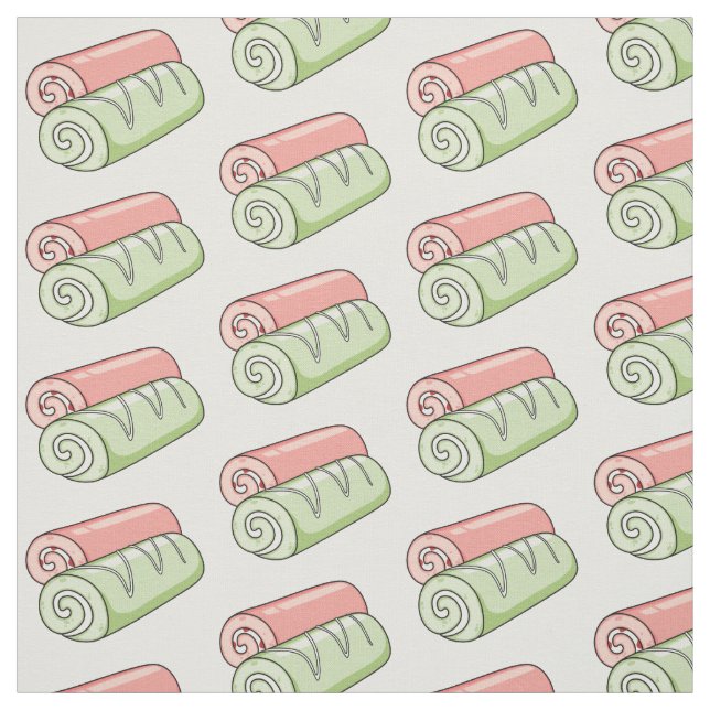 Tissu Illustration de gâteau suisse roll / roll (Échantillon)