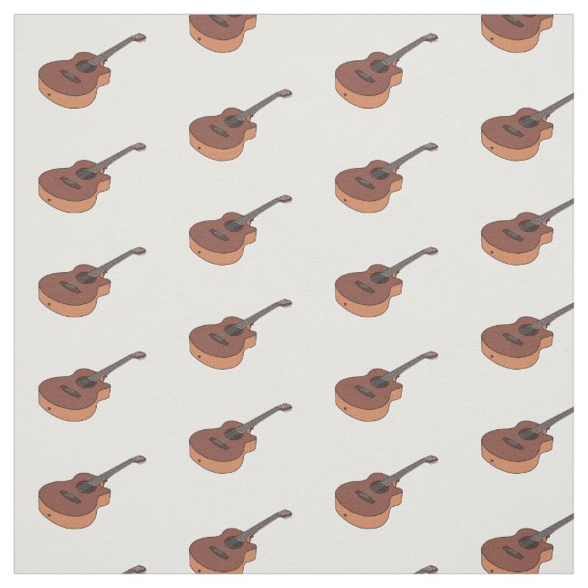 Tissu Illustration de guitare acoustique (Échantillon)