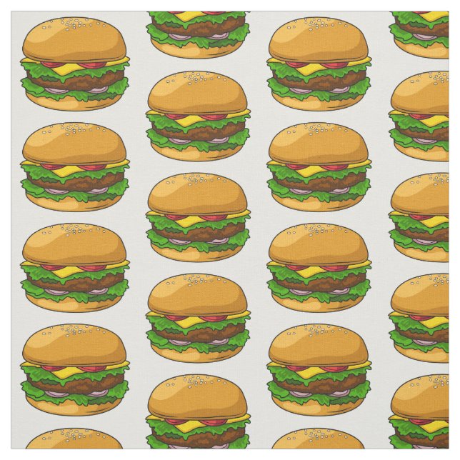 Tissu Illustration de Hamburger (Échantillon)
