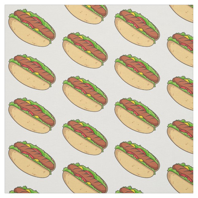 Tissu Illustration de Hot dog (Échantillon)