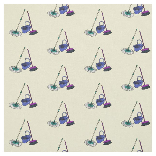 Tissu Illustration de la bande dessinée Broom & mop (Échantillon)