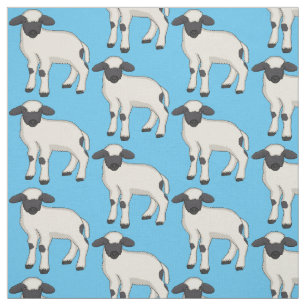 Tissu Illustration de la caricature de mouton Valais Bla