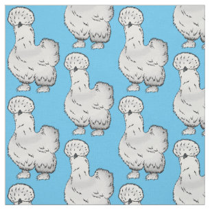 Tissu Illustration de la caricature du poulet Silkie