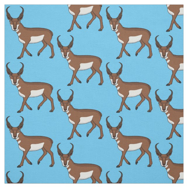 Tissu Illustration de l'antilope Pronghorn (Échantillon)