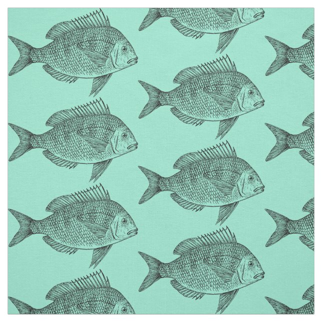 Tissu Illustration de l'art de la science du poisson vin (Échantillon)