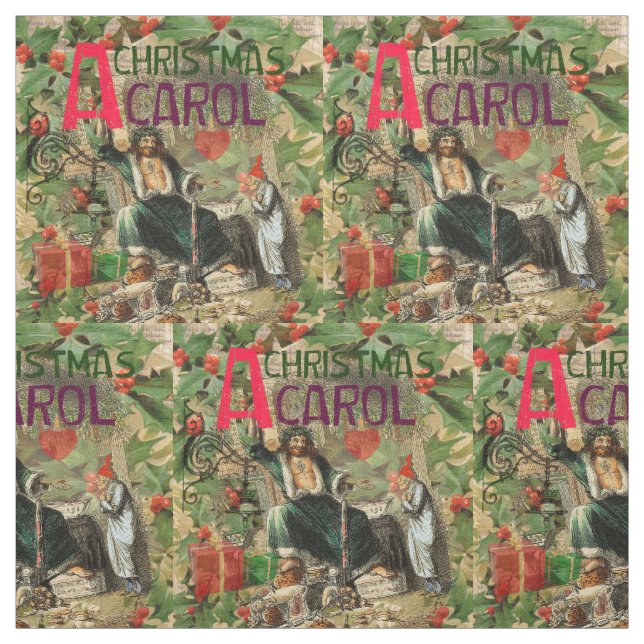 Tissu Illustration de l'esprit de Noël présent Scrooge (Échantillon)