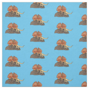 Tissu Illustration de lézard à col frisé
