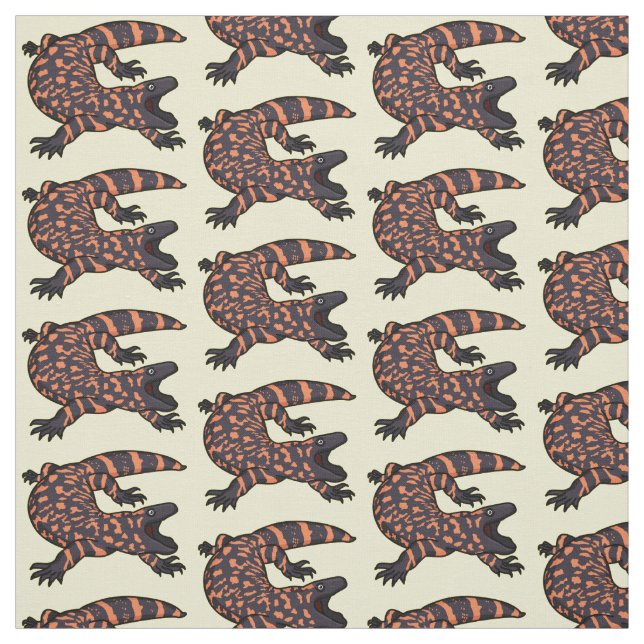 Tissu Illustration de lézard géant affamé (Échantillon)