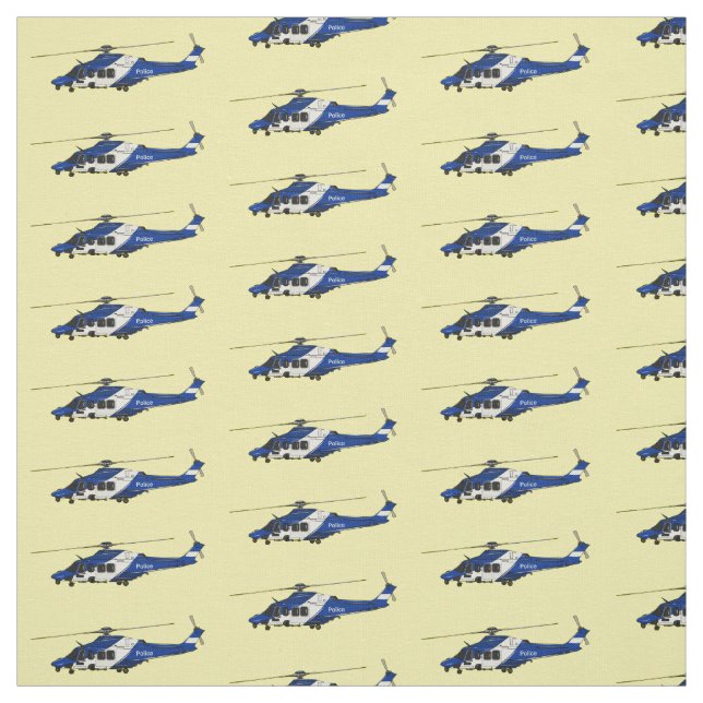 Tissu Illustration de l'hélicoptère de police (Échantillon)