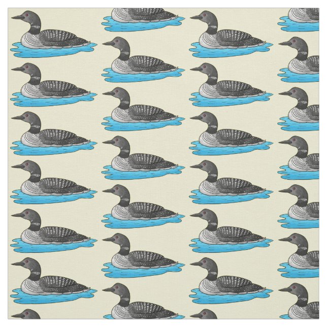 Tissu Illustration de Loon bird (Échantillon)