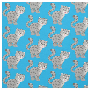 Tissu Illustration de mignon léopard des neiges
