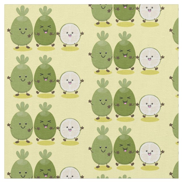 Tissu Illustration de mignonne guava feijoa (Fermer)