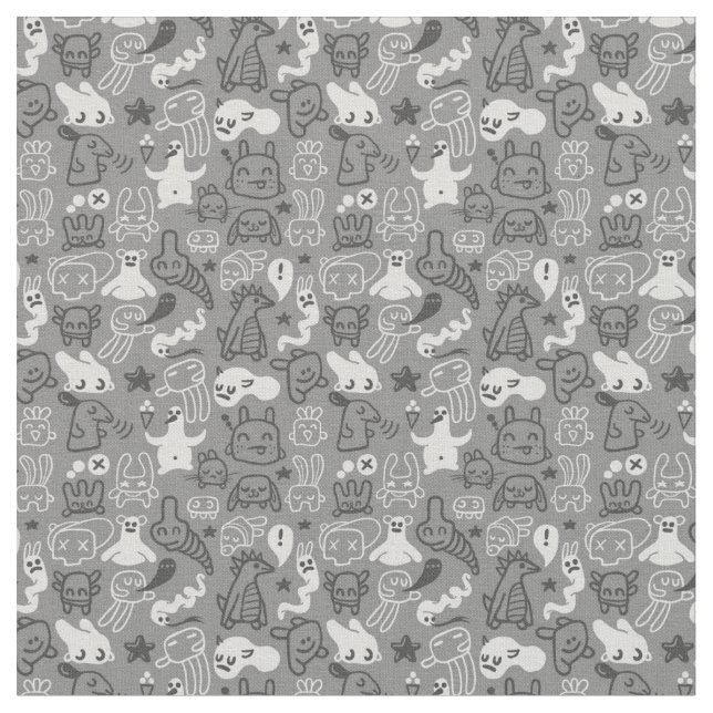 Tissu illustration de motif de griffonnages (Fermer)