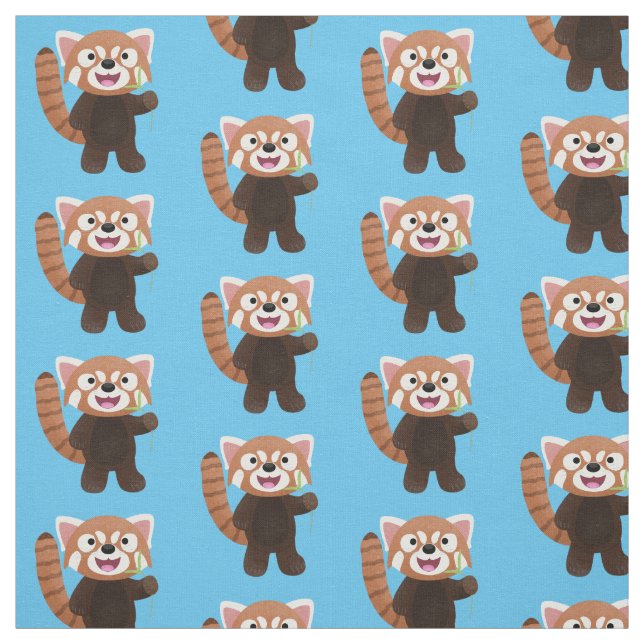 Tissu Illustration de panda rouge mignon (Échantillon)