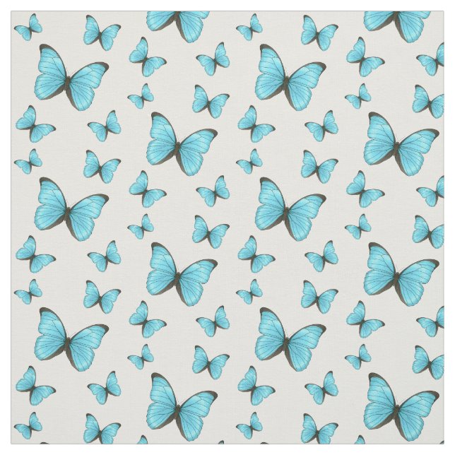 Tissu Illustration de papillons Morpho (Échantillon)