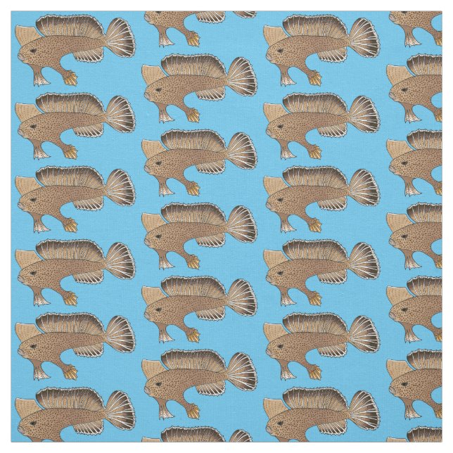 Tissu Illustration de poisson à main (Échantillon)