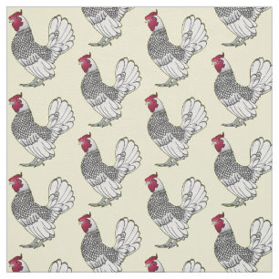 Tissu Illustration de poulet Sebright