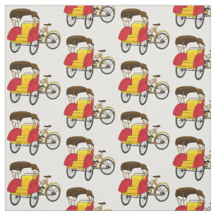 Tissu Illustration de pousse-pousse pédicab