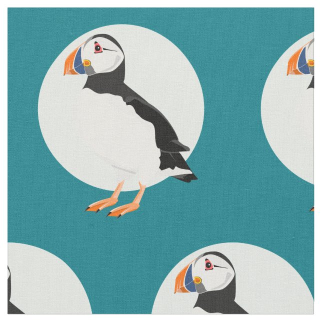 Tissu Illustration de Puffin Bird (Fermer)