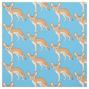 Tissu illustration de renard fennec de dessin animé