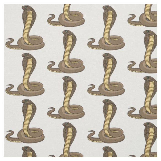 Tissu Illustration de serpent à cobra Brown (Échantillon)