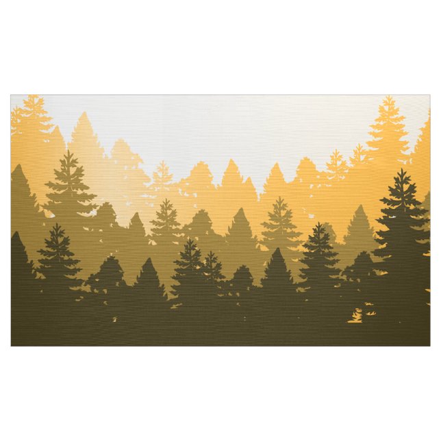 Tissu Illustration de silhouette d'arbre forestier (Yard)