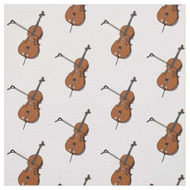 Tissu Illustration de violoncelle (Échantillon)