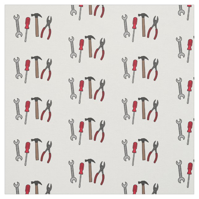 Tissu Illustration des outils de menuiserie (Échantillon)
