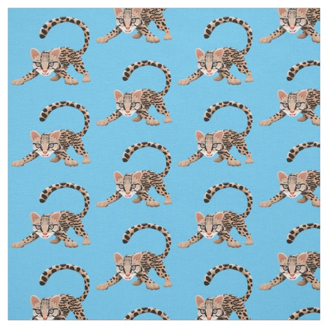 Tissu Illustration d'ocelot mignon (Échantillon)