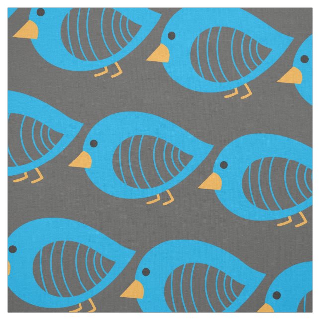 Tissu Illustration d'oiseau coloré mignon (Échantillon)