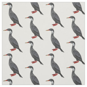 Tissu Illustration d'oiseau cormoran à pattes rouges