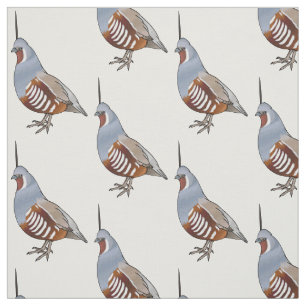 Tissu Illustration d'oiseau de caille de montagne