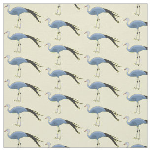 Tissu Illustration d'oiseau de grue bleue