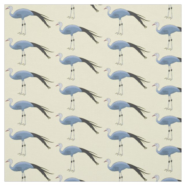 Tissu Illustration d'oiseau de grue bleue (Échantillon)