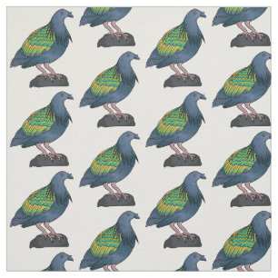 Tissu Illustration d'oiseau de pigeon de Nicobar