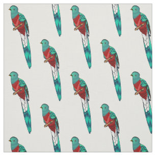 Tissu Illustration d'oiseau de quetzal resplendissant