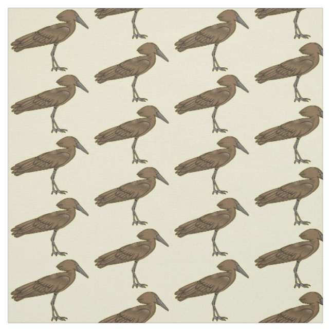 Tissu Illustration d'oiseau Hamerkop (Échantillon)