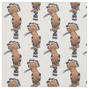 Tissu Illustration d'oiseau huppé d'Eurasie