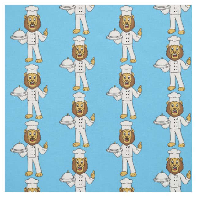 Tissu Illustration du chef mignon lion (Échantillon)