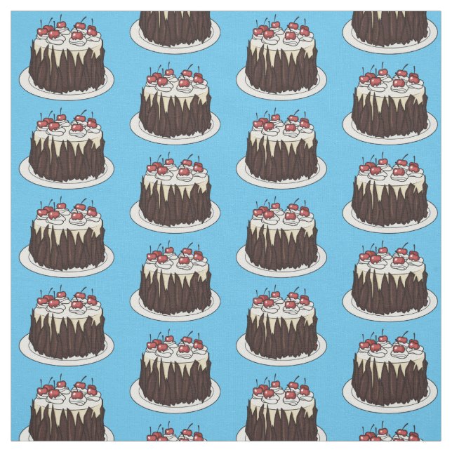 Tissu Illustration du gâteau de la Forêt-Noire (Échantillon)